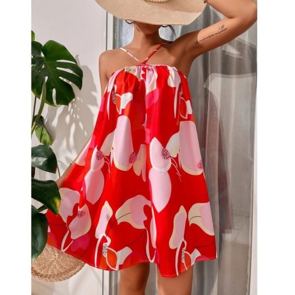 Oversized Floral Print Colorful Mini Dress! - Picture 7 of 7